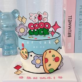 二次元小兔卡通可爱蛋糕-低糖处理无添加