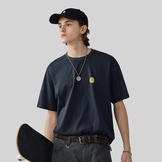 714street美式简约潮写文字印花重磅纯棉短袖T恤男女夏季半袖上衣 商品图0