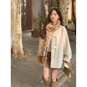 现货【又见如梦令】高定百支澳毛温柔中式双面呢外套