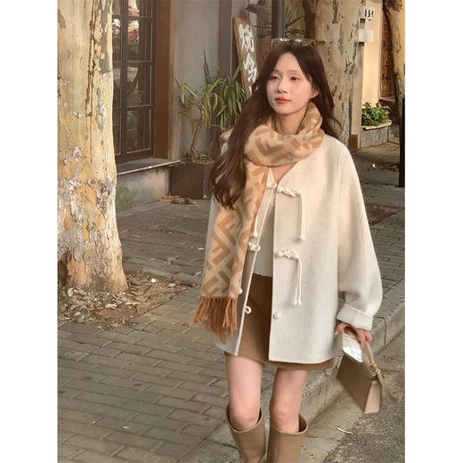 现货【又见如梦令】高定百支澳毛温柔中式双面呢外套 商品图0