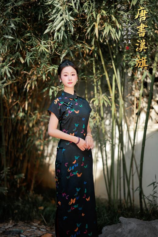 【梦蝶】春夏新款七彩蝴蝶长款连衣裙旗袍绝美优雅日常新中式 商品图0