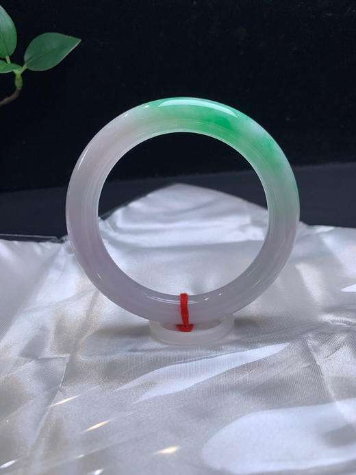 612492，55.8春彩圆条，一大截阳绿色，带淡紫，秀气有特色，局部略有些棉感 商品图4