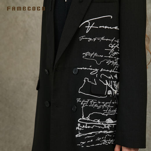 Famecoco范可儿文艺范高密精绣重工西装外套春秋款外套FAC6AW005 商品图3