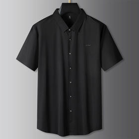 【冰丝弹力】【DPS】大依优型代码啊短袖衬衫免烫弹力半袖衬衣男中年加肥加大夏装休闲冰丝上衣男士