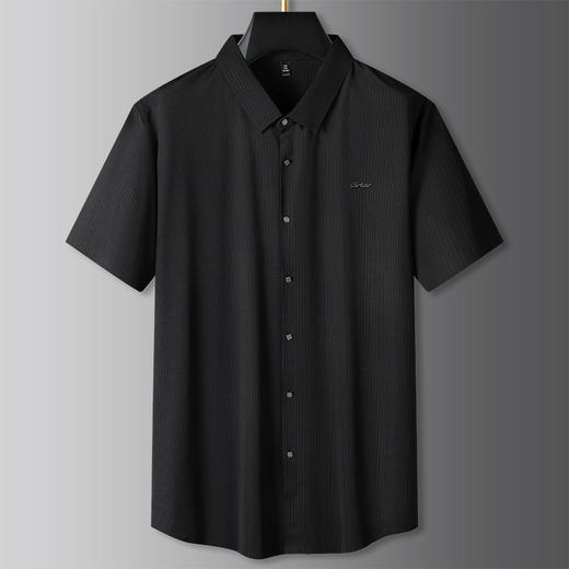 【冰丝弹力】【DPS】大依优型代码啊短袖衬衫免烫弹力半袖衬衣男中年加肥加大夏装休闲冰丝上衣男士 商品图0