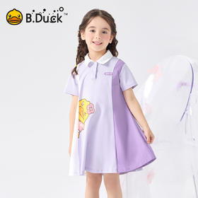 bduck小黄鸭童装夏季女童连衣裙夏季儿童运动裙子POLO领长裙105-150 FF2680015