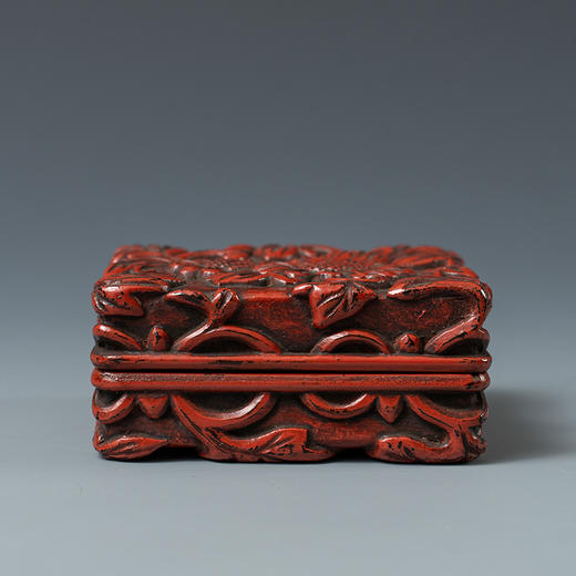 清 剔红花卉纹方形香盒 商品图0