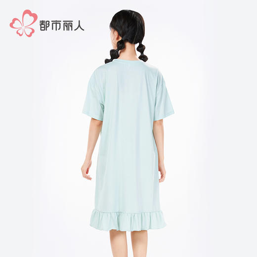 都市丽人生活家居女士棉质短袖裙薄32支CVC单面短袖类LHH6C5 商品图3