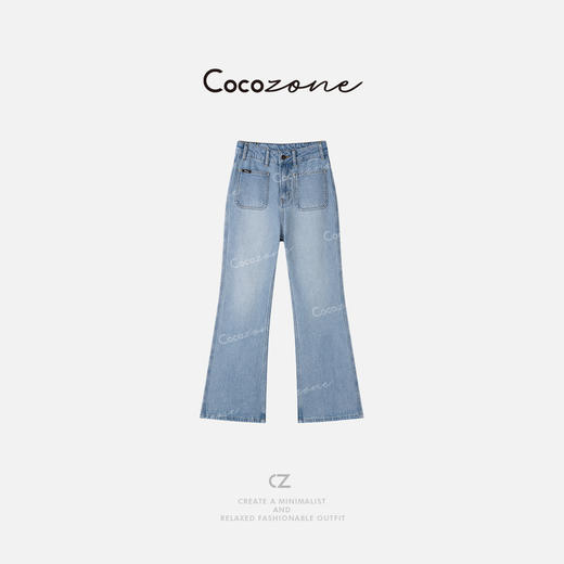 COCO ZONE 刘一一 2025复古水洗休闲微喇牛仔裤CD1A0595 商品图0