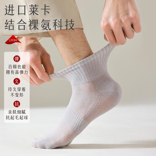 【亲肤透气 手工缝合不硌脚】猫人平跟网眼10A抑菌短袜  高弹橡筋 柔软贴身张力十足 商品图6