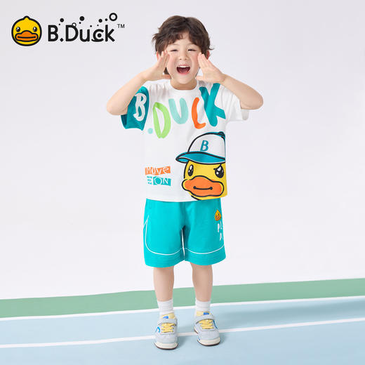 bduck小黄鸭童装夏季男童T恤短袖夏装儿童纯棉半袖中小童上衣105-150 BF2601055 商品图1