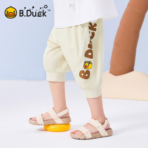 bduck小黄鸭童装夏季男童裤子宝宝七分裤夏款儿童纯棉长裤小童运动裤90-130 BF2653006 商品图0