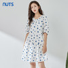 NUTS夏季新款气质圆领泡泡袖高腰显瘦圆点连衣裙324101175B 商品缩略图1