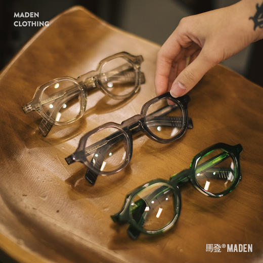 马登美式复古经典CrownPanto眼镜日式圆粗框皇冠板材平镜镜架女 商品图0