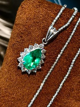 1.63ct刻面祖母绿吊坠