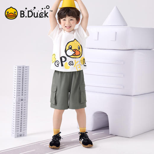 bduck小黄鸭童装夏季男童短裤儿童夏季薄款裤子工装裤五分裤105-150 BF2652011 商品图1