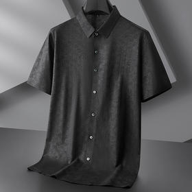 【棉质】【DPF】大依优型大码短袖衬衫潮流碎花半袖衬衣加肥加大码棉质透气夏装肥佬宽松上衣男士