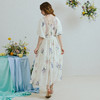 两三事 云纱香影 2025夏季新款公主风灯笼袖织带拼接印花连衣裙 商品缩略图4