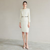IWY/米白色假两件西装连衣裙女气质教资面试职业裙美容院前台接待正装Q1291 商品缩略图3