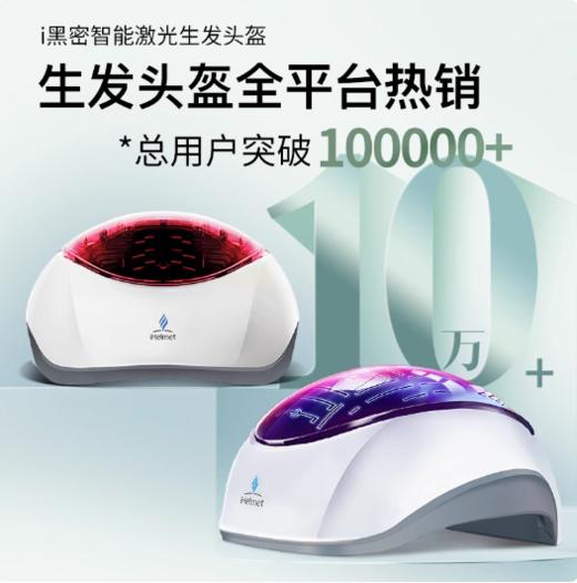 【升级版】i黑密生发头盔 /生发帽  138颗灯（适合1-3级脱发）/ 赠腺苷头皮营养液60ml / type-c充电器即可充电 商品图0