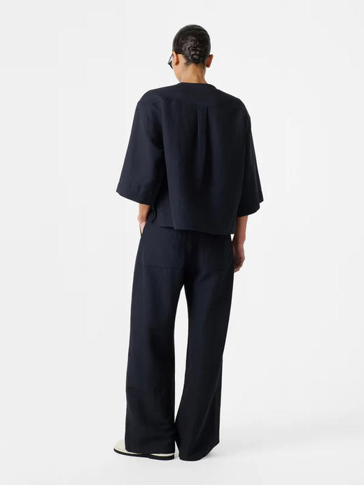 Studio Nicholson 深蓝色PRAVIN前拉链阔腿裤 商品图2