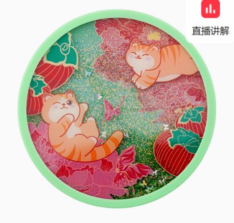 故宫 萌猫如意流沙杯垫 生日礼物 故宫官方旗舰店-灵猫慕蝶款 商品图0