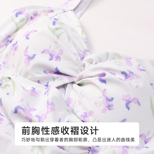 都市丽人滨海休闲女士连体泳衣薄半光涤泳布一体式泳衣LSH1A5 商品图6