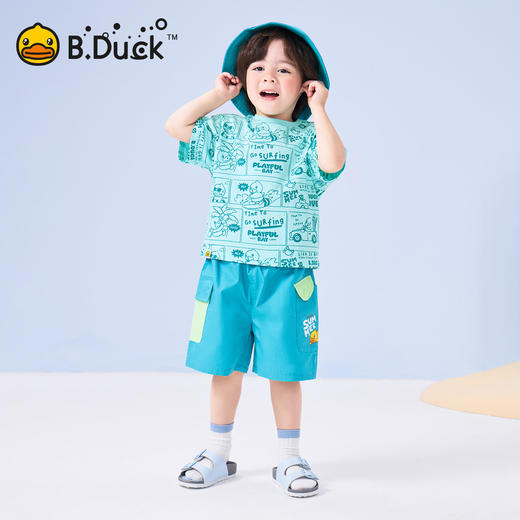 bduck小黄鸭童装夏季男童短袖t恤儿童上衣纯棉宝宝半袖夏装潮90-130 BF2601075 商品图1