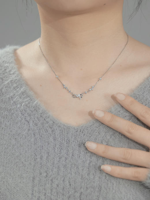 卡蒂罗/KADER 灵动结系列 在逃公主纯银镶锆 心愿蝴蝶结项链  梦幻少女甜美蝴蝶结 精致小众设计感闺蜜生日 商品图4