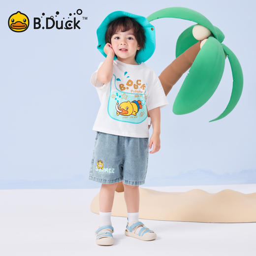 bduck小黄鸭童装夏季男童短裤儿童牛仔裤夏季裤子休闲五分裤105-140 BF2659007 商品图1