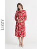 LIZZY夏季通勤休闲舒适桑蚕丝印花长袖连衣裙配腰带8130 商品缩略图2