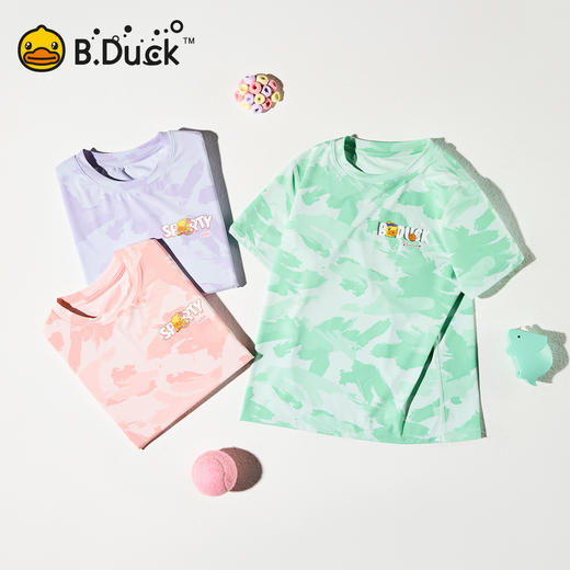 bduck小黄鸭童装夏季男童短袖T恤防晒夏装中小童半袖儿童上衣110-160 BF2601960 商品图0