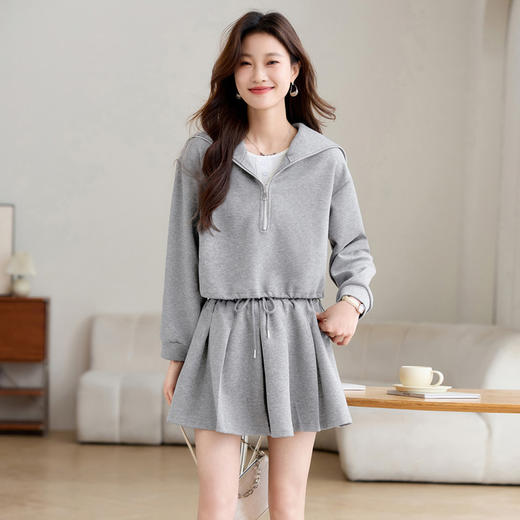 小个子连帽卫衣，百褶短裙潮三件套HR-JNFGN2501 商品图3