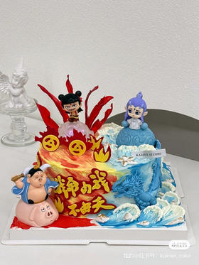 哪吒敖丙主题儿童蛋糕