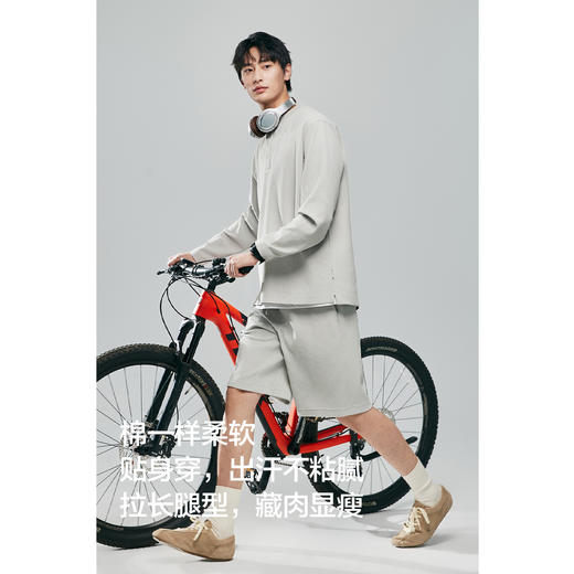 棉仓363818008-高弹柔软速干华夫格运动短卫裤 商品图2