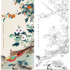 俞致贞花鸟工笔画白描底稿《繁花锦鸡》临摹勾线高清打印稿ZZ60 商品缩略图0