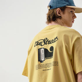 714street美式复古胶卷印花重磅纯棉短袖T恤男2025夏季新款情侣装