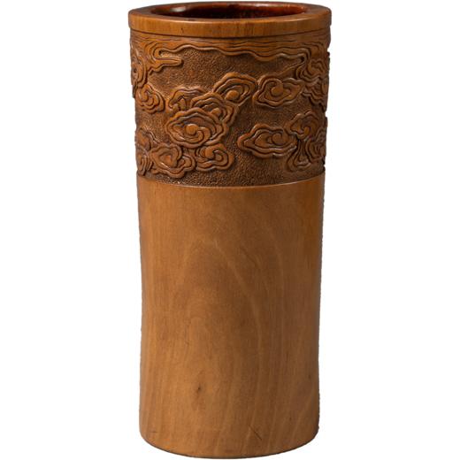 清 黄杨木雕云纹一手握笔筒 商品图5