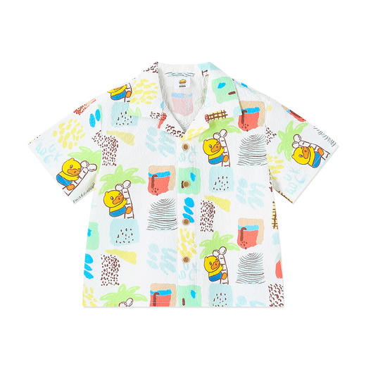 bduck小黄鸭童装夏季男童衬衫短袖夏装薄款衣服宝宝上衣儿童衬衣外套90-130 BF2609001 商品图3