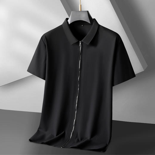 【无痕】【DK】大依优型大码拉链开衫短袖衬衫POLO衫加肥加大半袖体恤夏季款肥佬宽松商务休闲百搭上衣男士胖子 商品图4
