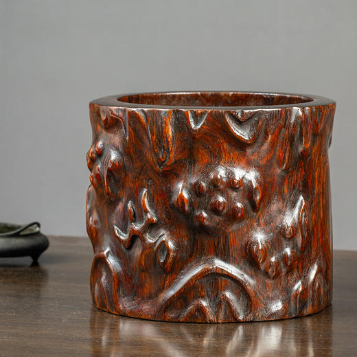 清早期 黄花梨树瘤笔筒 商品图0