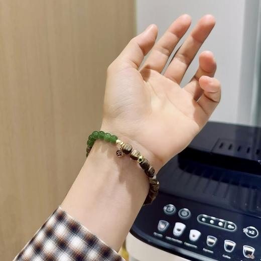 半山半水～天然方糖沉香碧玉手串手链女 925银镀金多宝首饰证书 商品图2