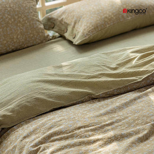 KINGCO纱布四件套---艾叶黄 商品图1