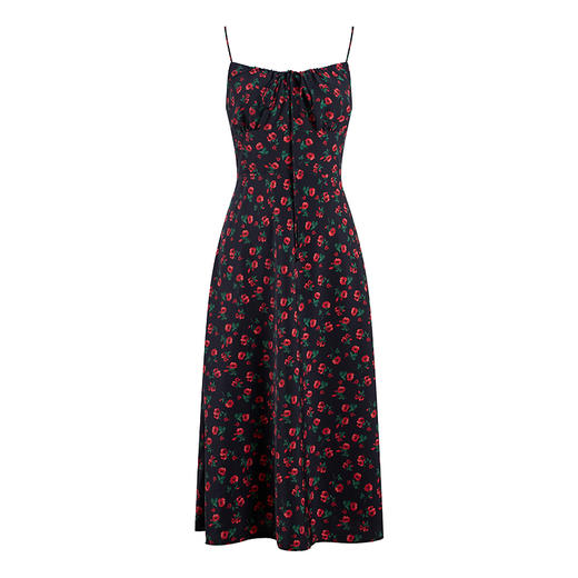 HeyDress原创玫瑰吊带连衣裙女夏季法式收腰浪漫海边度假印花裙子 商品图4