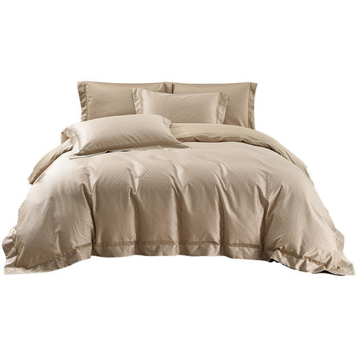 雅芳婷50纱支全棉四件套床笠款贡缎肌理被套床单纯棉提花轻奢套件 商品图5