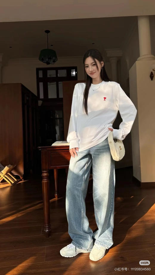 【3月27日 下午14:00 秒杀】纯原 艾米 情侣款 长袖T恤 商品图11