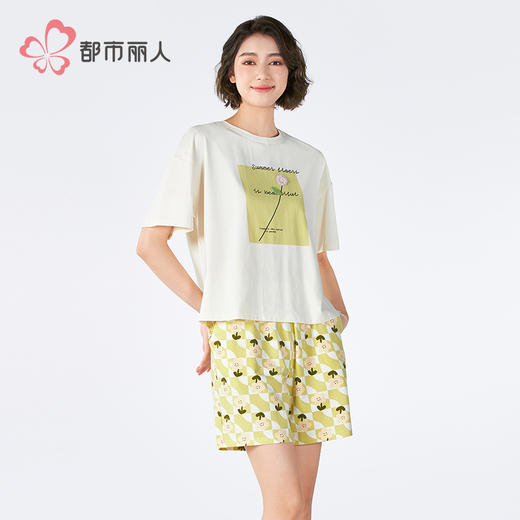 都市丽人亲情蜜语女士棉质短袖套装薄40支TC拉架短袖类LHH9B8 商品图2