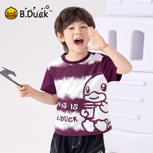 bduck小黄鸭童装夏季男童短袖t恤纯棉夏装儿童半袖女童上衣薄105-150 BF2601023 商品图1