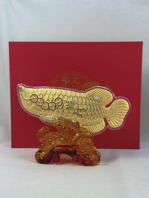 【现货】足金999聚财足金龙鱼办公室摆件乔迁开业之喜送长辈领导【金重约3g】【一物一证书】 商品图0