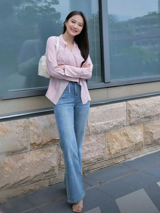 银丝直筒微喇牛仔裤FCF1JEN077 商品图2